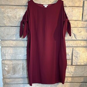 Bar III Burgundy Long Sleeve Dress